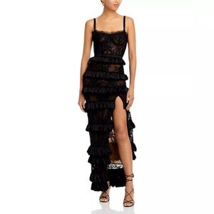 V. Chapman Cassia Lace Corset Gown (Black)